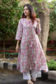 Image for Kusvaa Wa319a Pink Paisely A Line Kurta 3