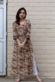 Image for Kusvaa Wa321a Kalamkari Jaal Angrakha Print Kurta 4