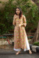 Image for Kusvaa Wsr93 Bumble Bee And Rose Pink Hand Block Print Kurta 2