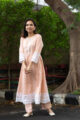 Image for Kusvaa Daf05a Tan Peach And White Kurta Pant Set Folded