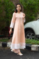 Image for Kusvaa Daf05a Tan Peach And White Kurta Pant Set Side