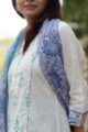 Image for Kusvaa Daf07 Cornflower Blue Full Set With Kota Doria Dupatta Closeup