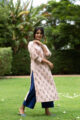 Image for Kusvaa Daf08 Rose Fog And Blue Gotta Kurta Side