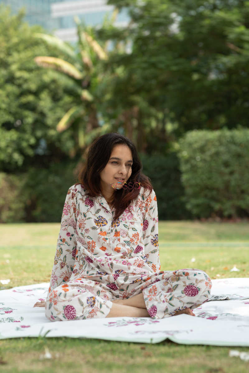 Image for Kusvaa Jsr01 Jaal Block Printed Jammies Set 2