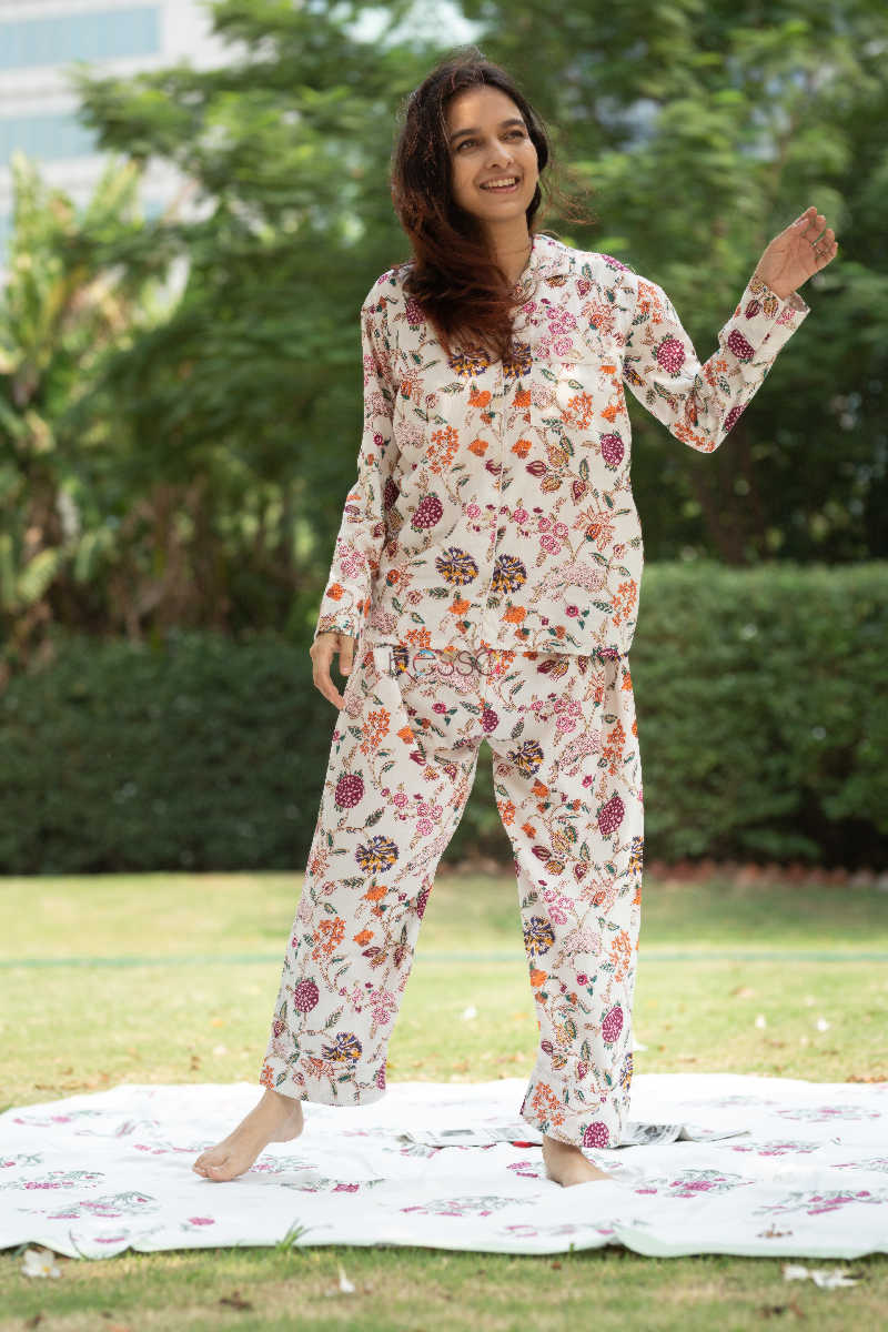 Image for Kusvaa Jsr01 Jaal Block Printed Jammies Set 4