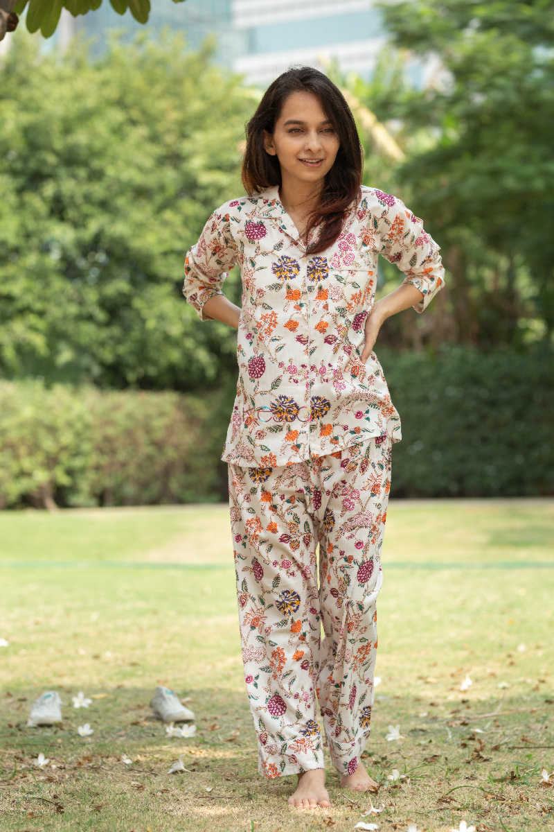 Image for Kusvaa Jsr01 Jaal Block Printed Jammies Set