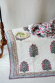 Image for Kusvaa Kaq10 Mulberry Blush Jaal Print Single Bed Quilt Look 1