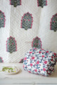 Image for Kusvaa Kaq10 Mulberry Blush Jaal Print Single Bed Quilt Look