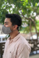 Image for Kusvaa Kfm05 Cotton Slub Face Masks Black White Checks Side