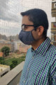 Image for Kusvaa Kfm05 Cotton Slub Face Masks Mid Grey Dots Back