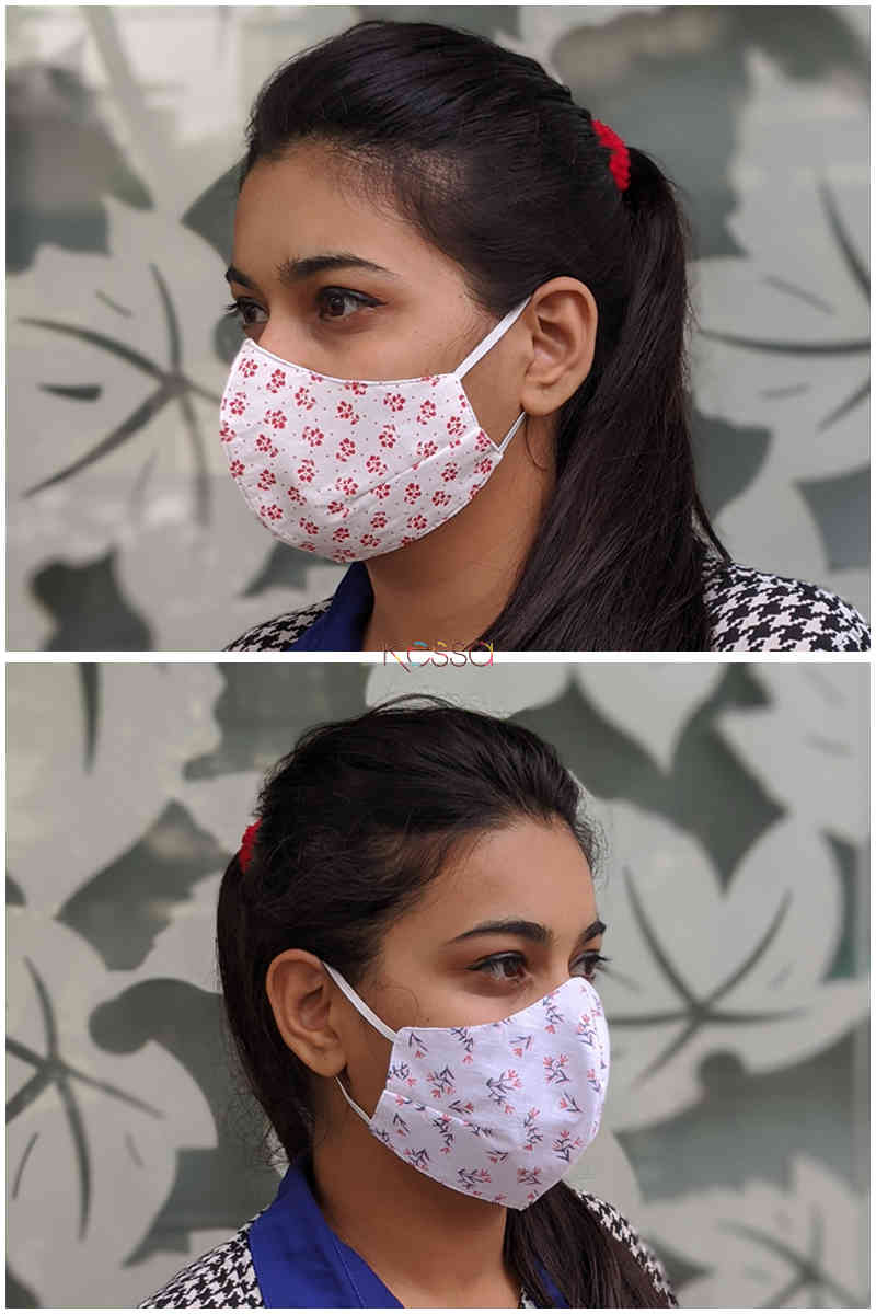Image for Kusvaa Kfm06 White Printed Face Mask Set Of 2 Featured