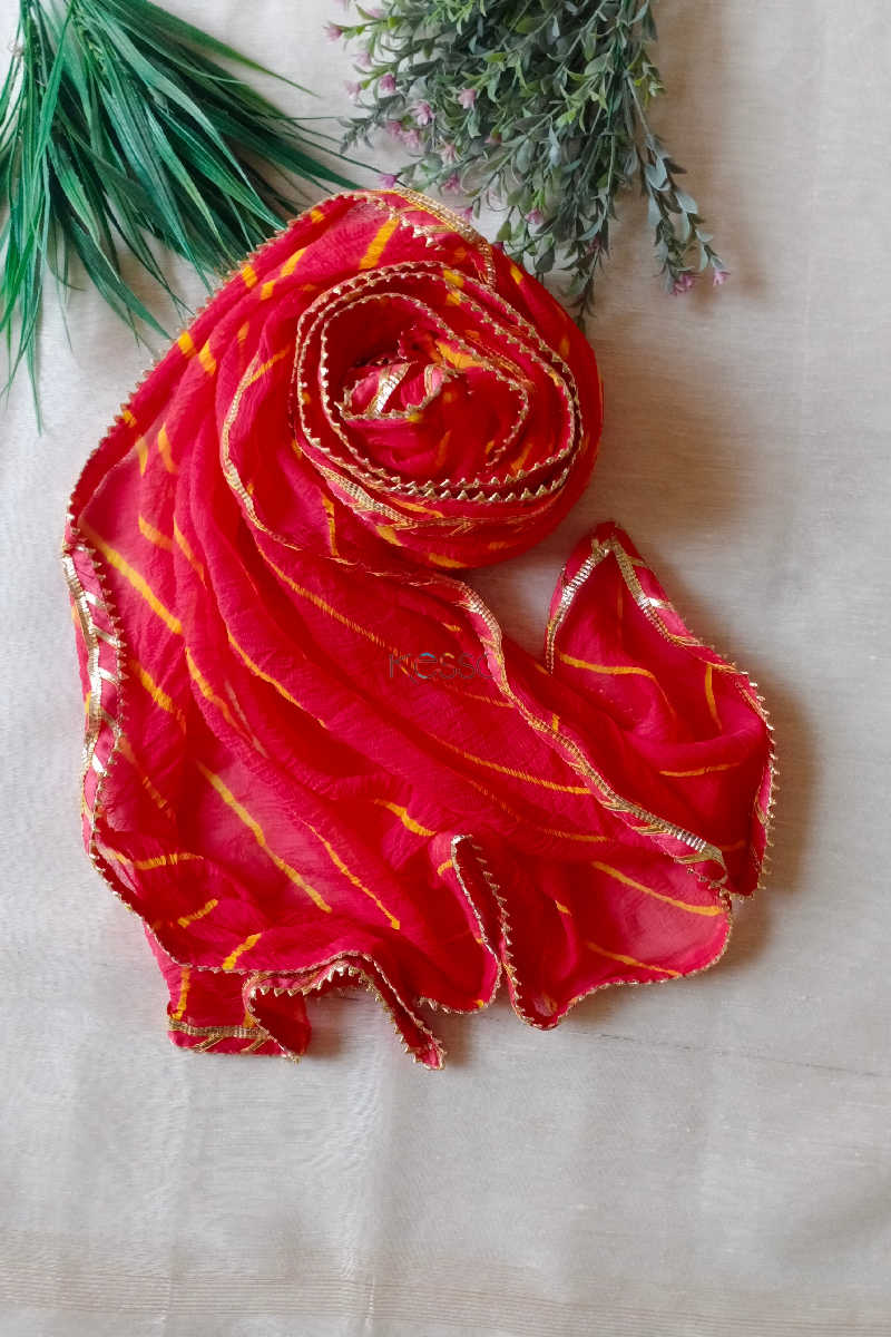 Image for Kusvaa Kudu70 Lehriya Dupatta With Bijia Border 1
