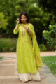 Image for Kusvaa Kudu71 Green Chiffon Dupatta Side