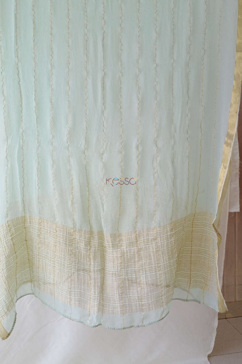 Image for Kusvaa Kudu72 Amulet Green Zari Dupatta Featured
