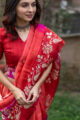 Image for Kusvaa Kunf04 Hues Of Pink Printed Bengal Silk Saree 10
