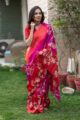 Image for Kusvaa Kunf04 Hues Of Pink Printed Bengal Silk Saree 5