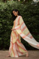 Image for Kusvaa Kurt03 Peach Stripe Linen Saree 2