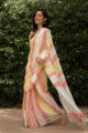 Image for Kusvaa Kurt03 Peach Stripe Linen Saree 3