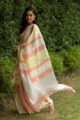 Image for Kusvaa Kurt03 Peach Stripe Linen Saree 5