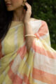 Image for Kusvaa Kurt03 Peach Stripe Linen Saree 7