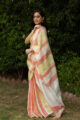 Image for Kusvaa Kurt03 Peach Stripe Linen Saree 8