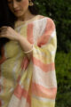 Image for Kusvaa Kurt03 Peach Stripe Linen Saree 9