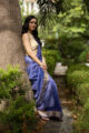 Image for Kusvaa Kurt04 Jacarta Blue Zari Linen Saree 1
