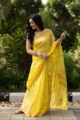 Image for Kusvaa Kurt09 Saffron Gold Chanderi Saree 2