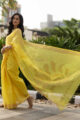 Image for Kusvaa Kurt09 Saffron Gold Chanderi Saree 4