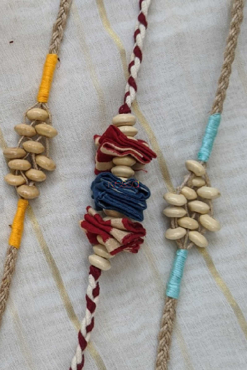 Image for Kusvaa Rk02 Handmade Rakhi Set Of Three Closeup 1