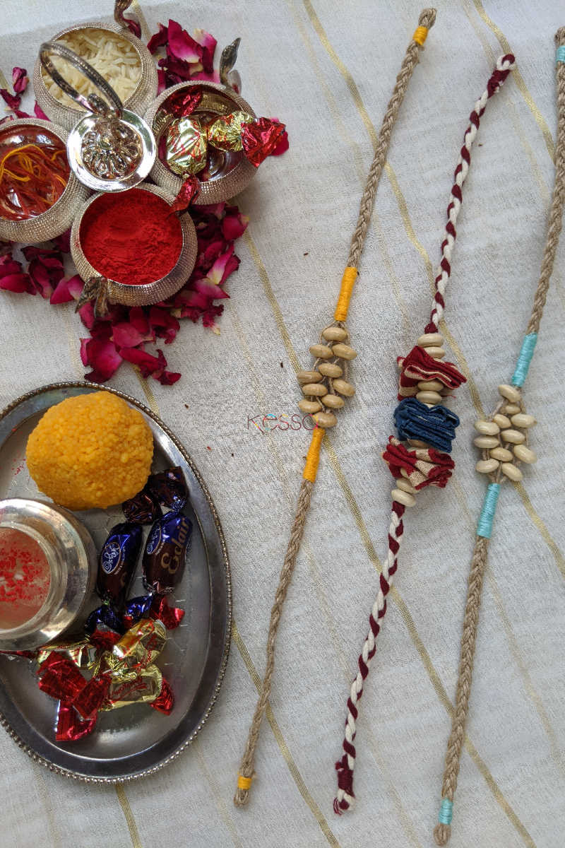 Image for Kusvaa Rk02 Handmade Rakhi Set Of Three