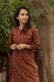 Image for Kusvaa Sa04 Maroon Straight Fit Kurta 4