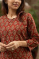 Image for Kusvaa Sa04 Maroon Straight Fit Kurta 5
