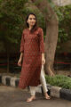 Image for Kusvaa Sa04 Maroon Straight Fit Kurta