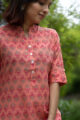 Image for Kusvaa Sa05 Chestnut Rose Regular Wear Kurta Closeup 4
