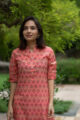 Image for Kusvaa Sa05 Chestnut Rose Regular Wear Kurta Closeup