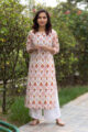Image for Kusvaa Taf24 Deviant Screen Printed White Kurta