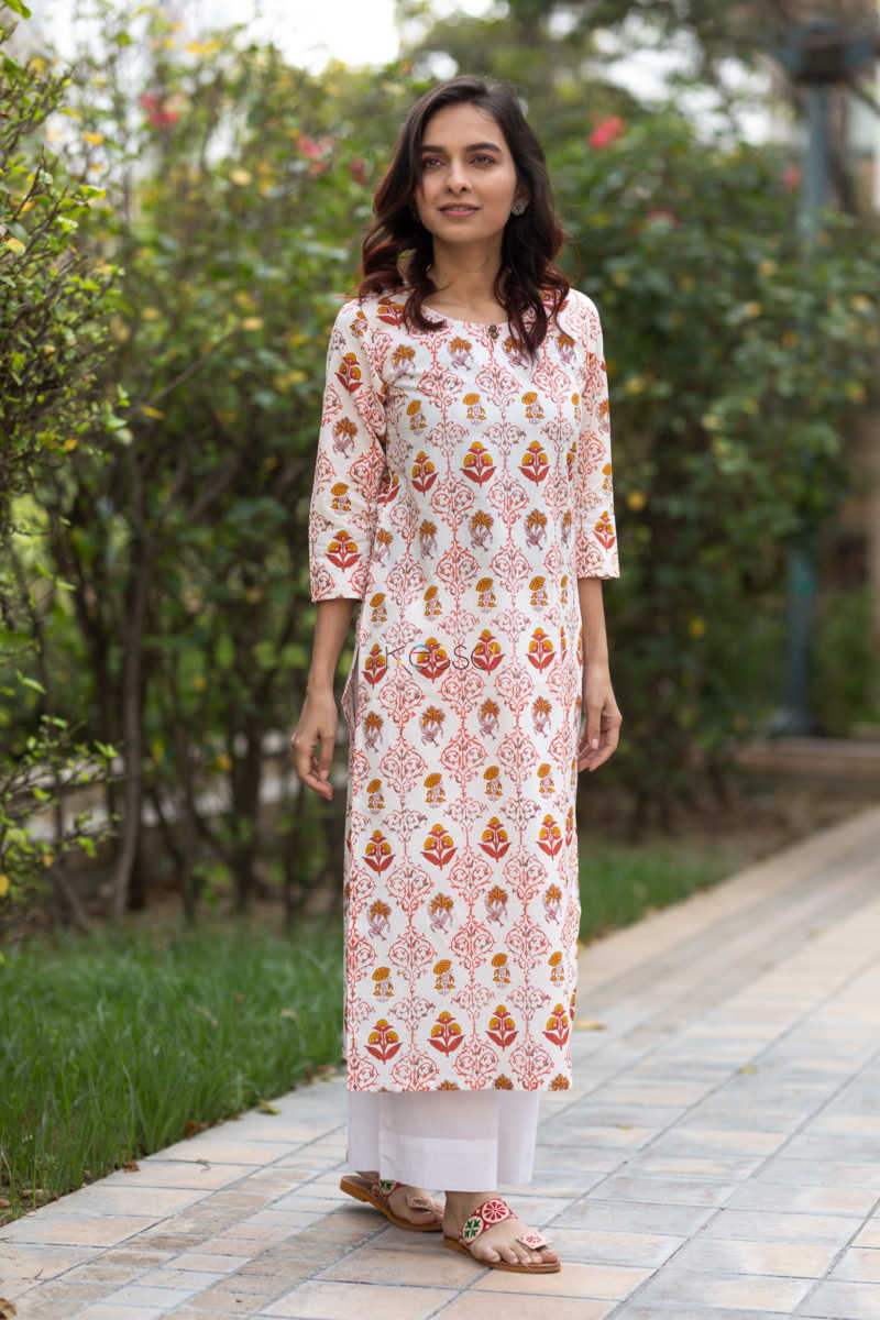 Image for Kusvaa Taf24 Deviant Screen Printed White Kurta Featured
