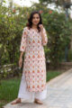 Image for Kusvaa Taf24 Deviant Screen Printed White Kurta Look 1