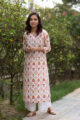 Image for Kusvaa Taf24 Deviant Screen Printed White Kurta Look