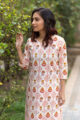 Image for Kusvaa Taf24 Deviant Screen Printed White Kurta Side