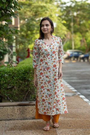 Image for Kusvaa Taf26 Multicolor Khadi Base Regular Kurta Featured