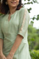 Image for Kusvaa Ws519a Wild Strawberry Gotta Patti Work Kurta Closeup