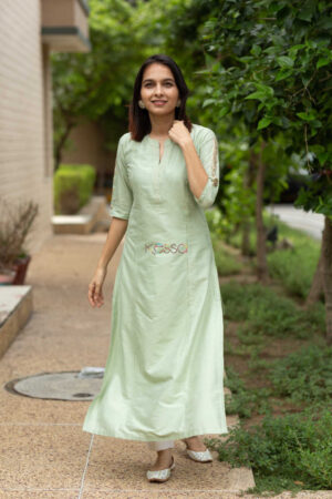 Image for Kusvaa Ws519a Wild Strawberry Gotta Patti Work Kurta Featured