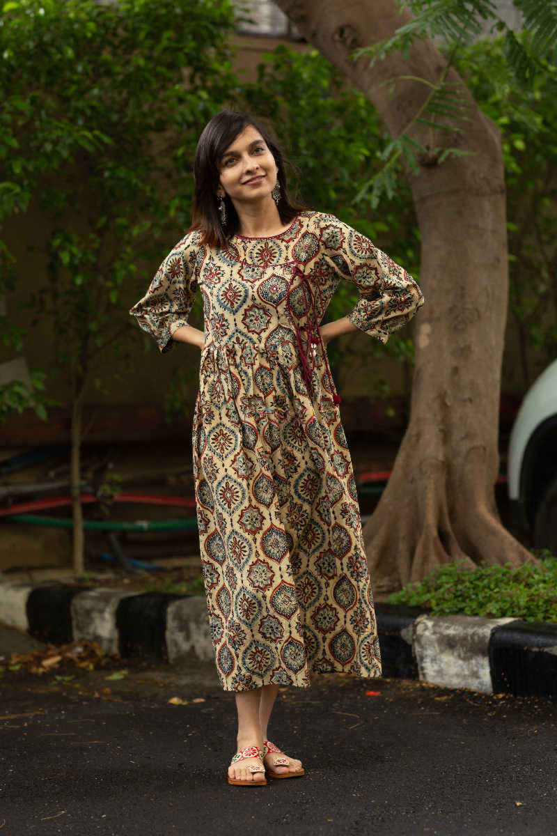 Image for Kusvaa Ws543a Ajrakh Angrakha Style Kurta Featured