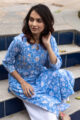 Image for Kusvaa Ws544 Sky Of Flowers Block Printed Kurti 3