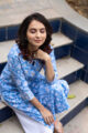 Image for Kusvaa Ws544 Sky Of Flowers Block Printed Kurti 4