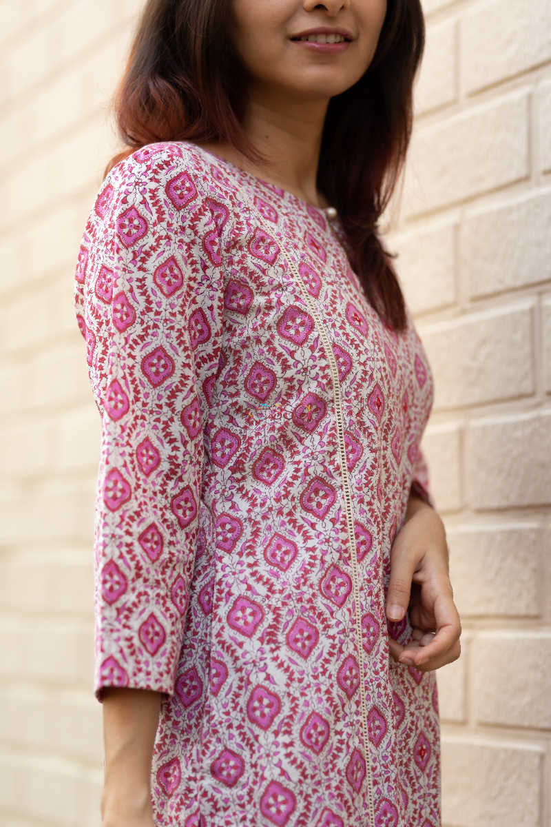 Image for Kusvaa Ws545 Coral Tree Cotton Straight Kurta 6