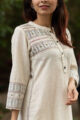 Image for Kusvaa Ws546 Cream South Cotton Kurta With Palazzo Closeup 1