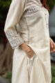 Image for Kusvaa Ws546 Cream South Cotton Kurta With Palazzo Closeup Side